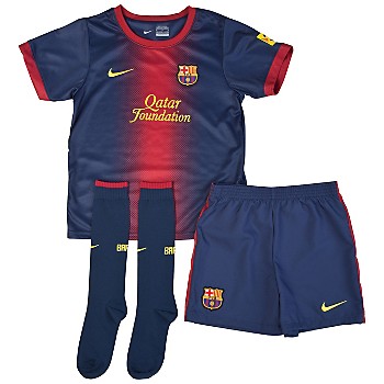 2012-13 Barcelona Home Nike Little Boys Mini Kit