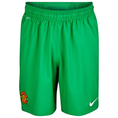 2012-13 Man Utd Nike Home GK Shorts (Green) - Kids