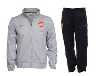 09-10 Arsenal Woven Warmup Suit (grey) - Kids