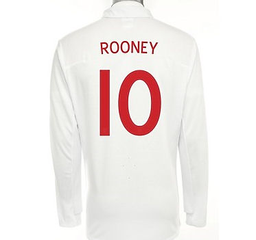 09-10 England World Cup L/S home (Rooney 9)