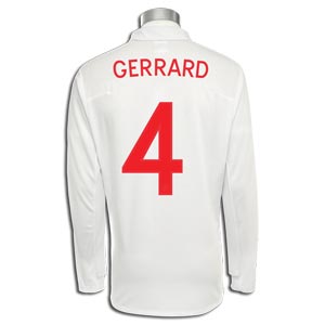 09-10 England World Cup L/S home (Gerrard 4)