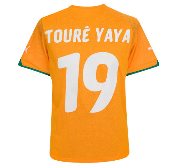 2010-11 Ivory Coast World Cup home (Yaya Toure 19)