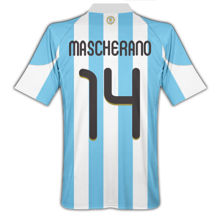 2010-11 Argentina World Cup Home (Mascherano 14)