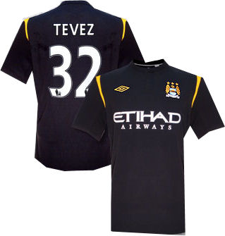 09-10 Man City away shirt (Tevez 32)