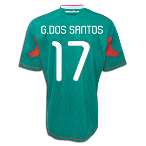 Giovanni dos Santos Mexico Home Adidas Football Shirt 2010