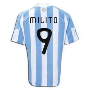 2010-11 Argentina World Cup Home (Milito 9)