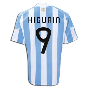 2010-11 Argentina World Cup Home (Higuain 9)