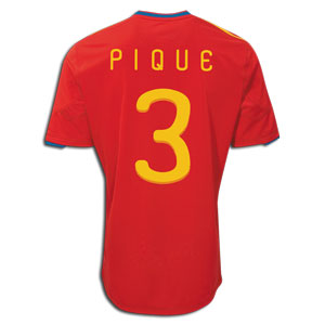 Replica Spain World Cup home shirt 2010 - 2011 - "Pique 3" printed