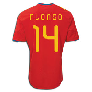 Spain Adidas 2010 World Cup Alonso 14 Home Shirt