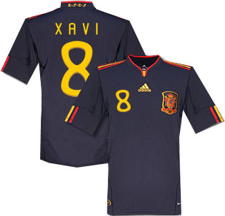 2010 Spain Xavi 8 Adidas World Cup Away Soccer Jersey