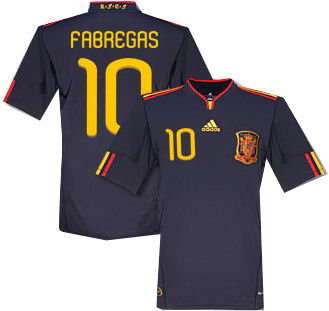 2010-11 Spain World Cup Away (Fabregas 10)