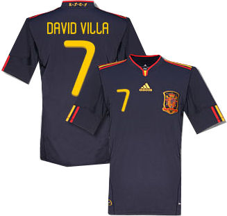 2010-11 Spain World Cup Away (David Villa 7)