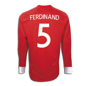 2010-11 England World Cup Long Sleeve Away Shirt (Ferdinand 5) 2010-11 England World Cup Long Sleeve Away Shirt (Ferdinand 5) Small Image