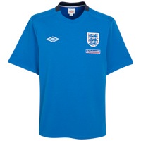 2010-11 England Umbro Blue Media T-Shirt