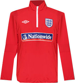 2010-11 England 1/4 Zip Formula 1 Training Drill Top (Red)