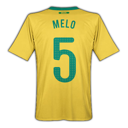 Nike Felipe Melo Brazil Home World Cup Jersey 2010