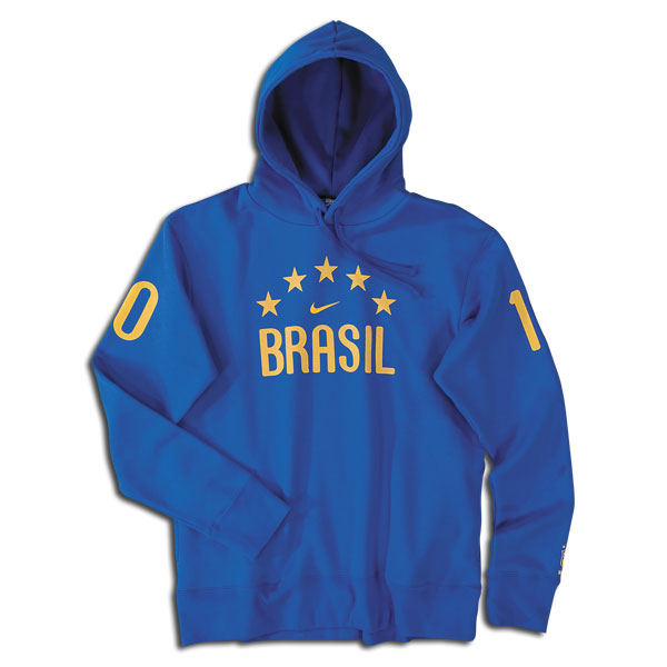 2010-11 Brazil Nike Hooded Top (Blue)