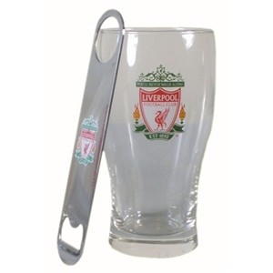 Liverpool FC Pint Glass & Bottle Opener Set