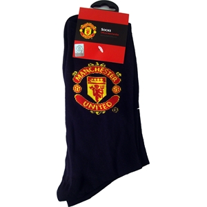 Manchester United FC Crest Socks Black Size 6-12 (10 Pack)