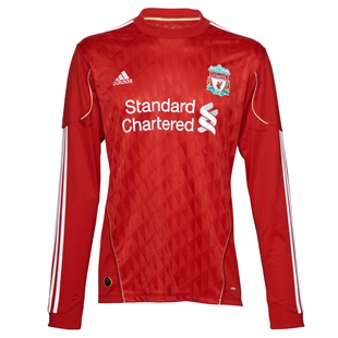 2010-11 Liverpool Long Sleeve Home Shirt (Kids)