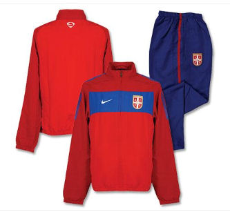 2010-11 Serbia Nike Woven Tracksuit (Red)