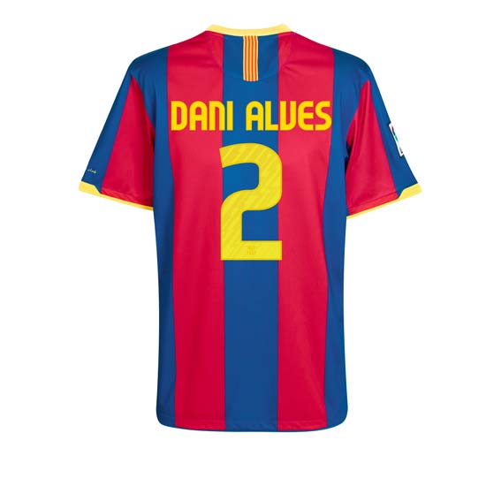 Buy the 2010-11 Barcelona Nike Home Shirt (Dani Alves 2)