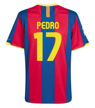 Buy the 2010-11 Barcelona Nike Home Shirt (Pedro 17)