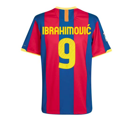 Buy the 2010-11 Barcelona Nike Home Shirt (Ibrahimovic 9)