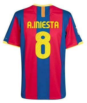 Buy the 2010-11 Barcelona Nike Home Shirt (A.Iniesta 8)