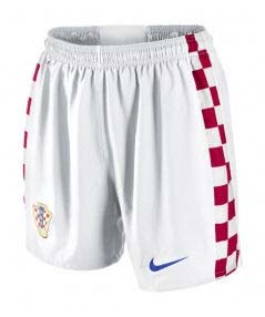 2010-11 Croatia Nike Home Shorts (White)