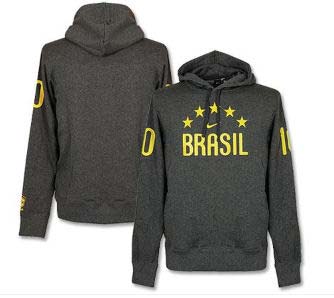 2010-11 Brazil Nike Hooded Top (Grey)