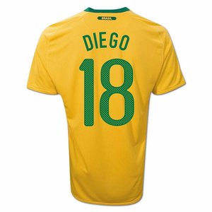 Nike 2010-11 Brazil World Cup Home (Diego 18)