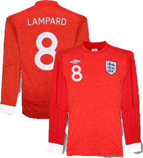 2010-11 England World Cup Long Sleeve Away Shirt (Lampard 8) 2010-11 England World Cup Long Sleeve Away Shirt (Lampard 8) Small Image