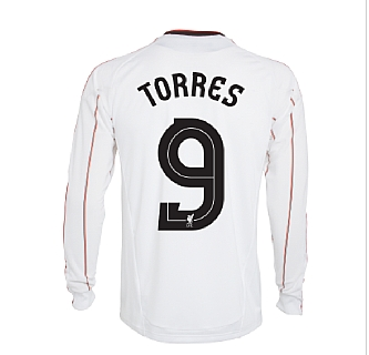 Adidas 2010-11 Liverpool Long Sleeve Away Shirt (Torres