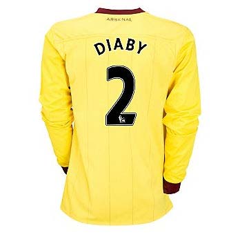 2010-11 Arsenal Nike Long Sleeve Away Shirt (Diaby 2)