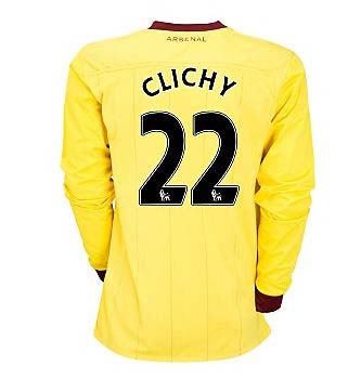 2010-11 Arsenal Nike Long Sleeve Away Shirt (Clichy 22)
