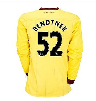 2010-11 Arsenal Nike Long Sleeve Away Shirt (Bendtner 52)