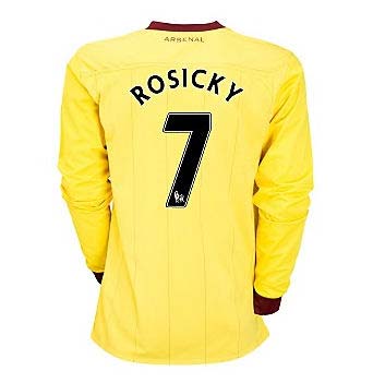 2010-11 Arsenal Nike Long Sleeve Away Shirt (Rosicky 7)