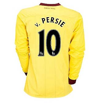 2010-11 Arsenal Nike Long Sleeve Away Shirt (V.Persie 10)