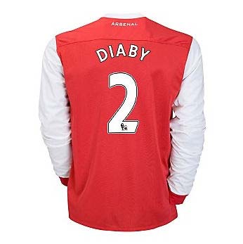 2010-11 Arsenal Nike Long Sleeve Home Shirt (Diaby 2)