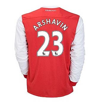 2010-11 Arsenal Nike Long Sleeve Home Shirt (Arshavin 23)
