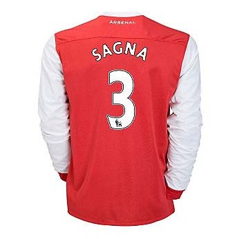 2010-11 Arsenal Nike Long Sleeve Home Shirt (Sagna 3)