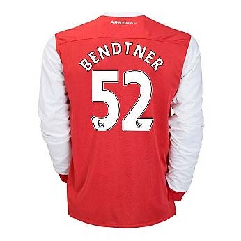 2010-11 Arsenal Nike Long Sleeve Home Shirt (Bendtner 52)