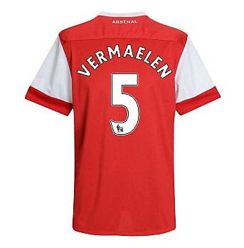 2010-11 Arsenal Nike Short Sleeve Home Shirt (Vermaelen 5)