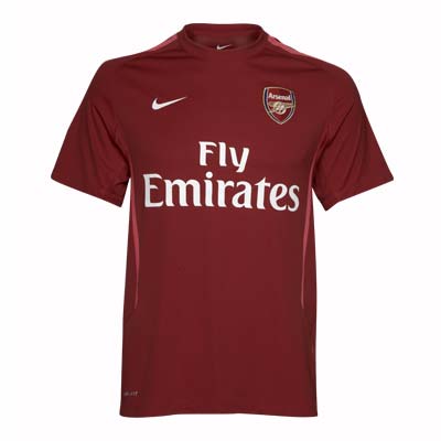 2010-11 Arsenal Nike Training Shirt (Red/Wine)