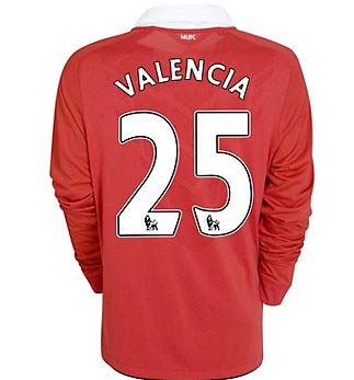 Buy the 2010-11 Man Utd Nike Long Sleeve Home Shirt (Valencia 25)