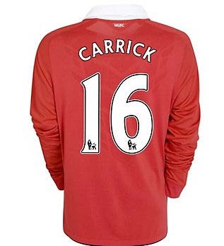 2010-11 Man Utd Nike Long Sleeve Home Shirt (Carrick 16)