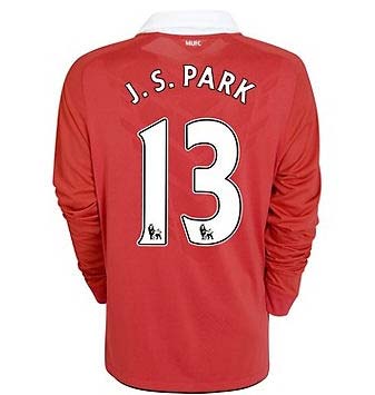 2010-11 Man Utd Nike Long Sleeve Home Shirt (J. S. Park 13)
