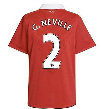 2010-11 Man Utd Nike Home Shirt (G. Neville 2)