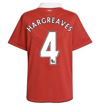2010-11 Man Utd Nike Home Shirt (Hargreaves 4)